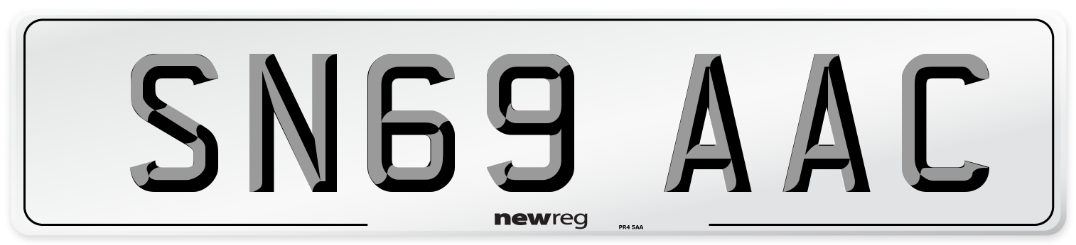 SN69 AAC Number Plate from New Reg